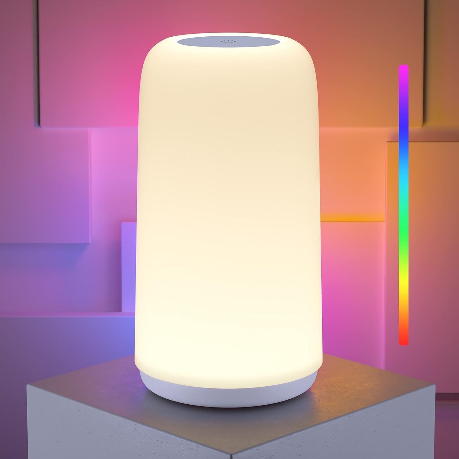 Touch Bedside Lamp, Stylish Design with RGB Mode