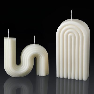 2 Pieces Aesthetic Candles Twist Shaped Candle Trendy Taper Candles Minimalist Geometric Soy Wax Scented Art Decoration for Birthday Wedding Decor