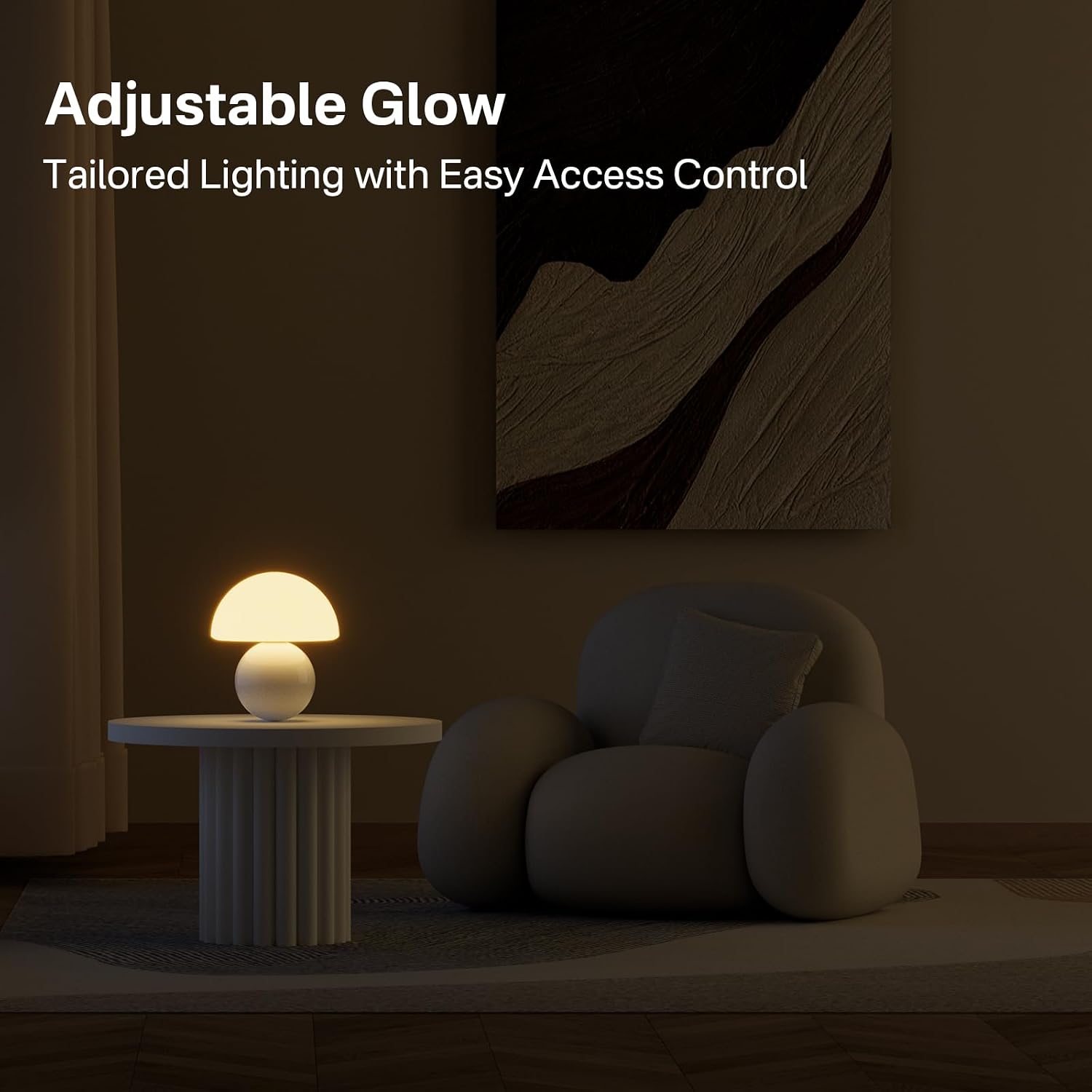 Cute Mini Mushroom Table Lamp, Dimmable - Image 2