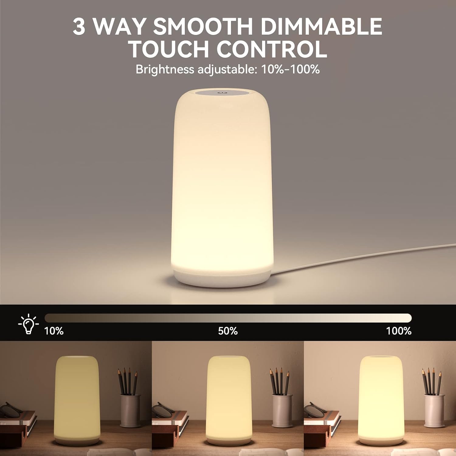 Touch Bedside Lamp, Stylish Design with RGB Mode - Image 2