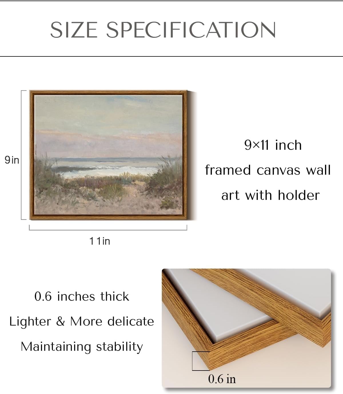 Framed Canvas Wall Art Home Decor, Classical Coastal Scenery Bathroom Pictures Wall Decorations, Farmhouse Kitchen Office Bathroom Art Wall Decor 9x11in - Image 2