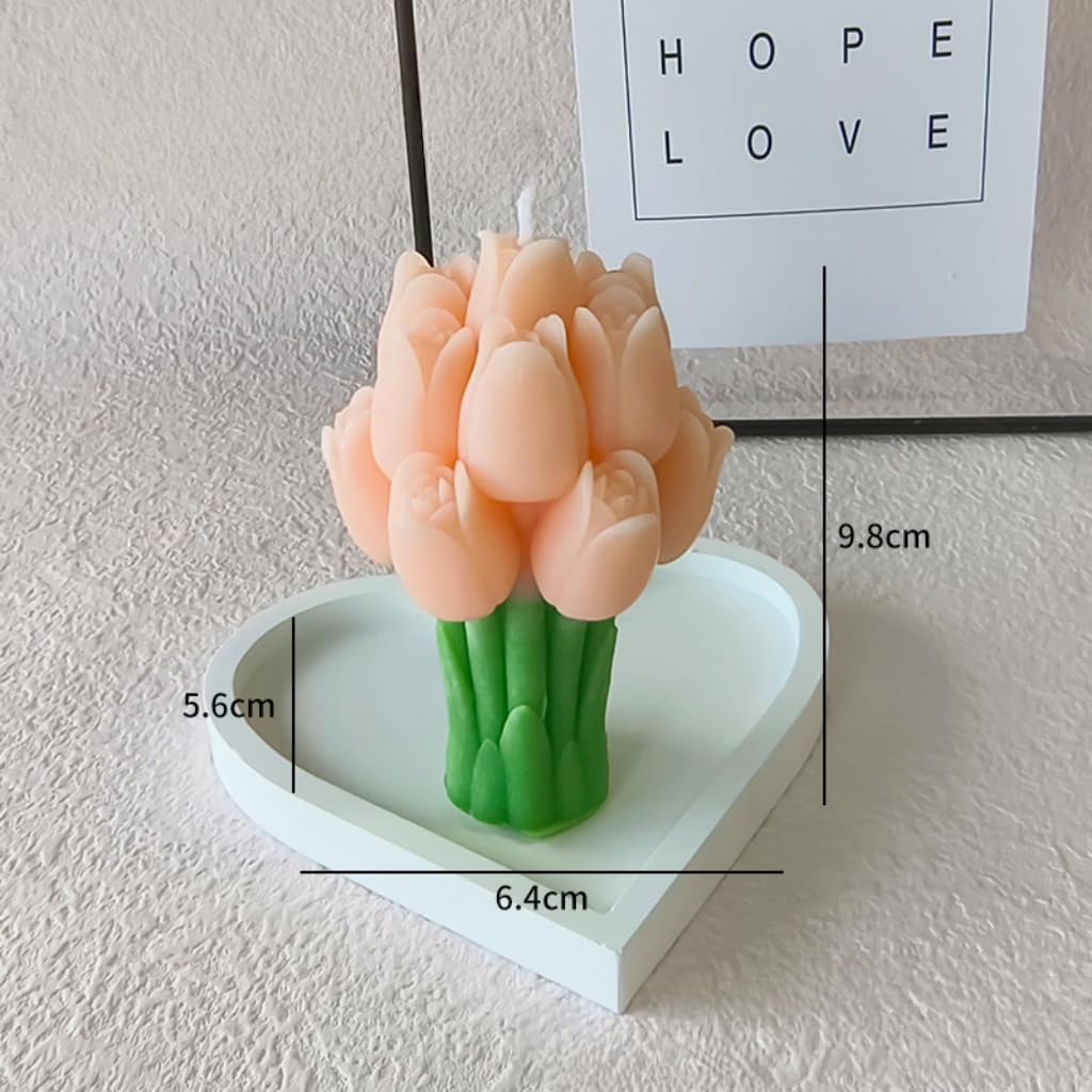 Pink Tulip Scented Candle, Premium Wax, Soothing Fragrance, Ideal Gift for Home Decor Special Occasions, Enhances Home Aesthetic - Image 2