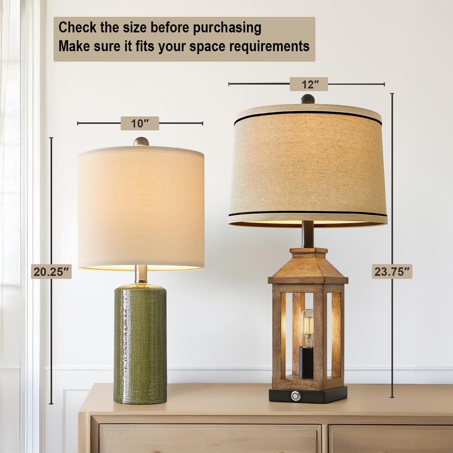 20.25-inch Small Modern Ceramic Table Lamp - Image 2