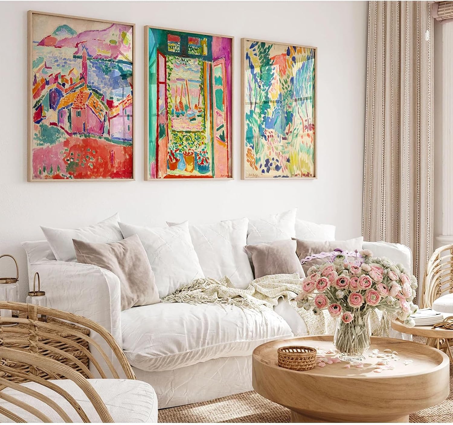 Wall Art Prints Aesthetic Canvas Wall Decor Painting Colorful Wall Art Poster Abstract Picture Artwork for Bedroom Living Room 16x24 Inch Unframed Set of 3