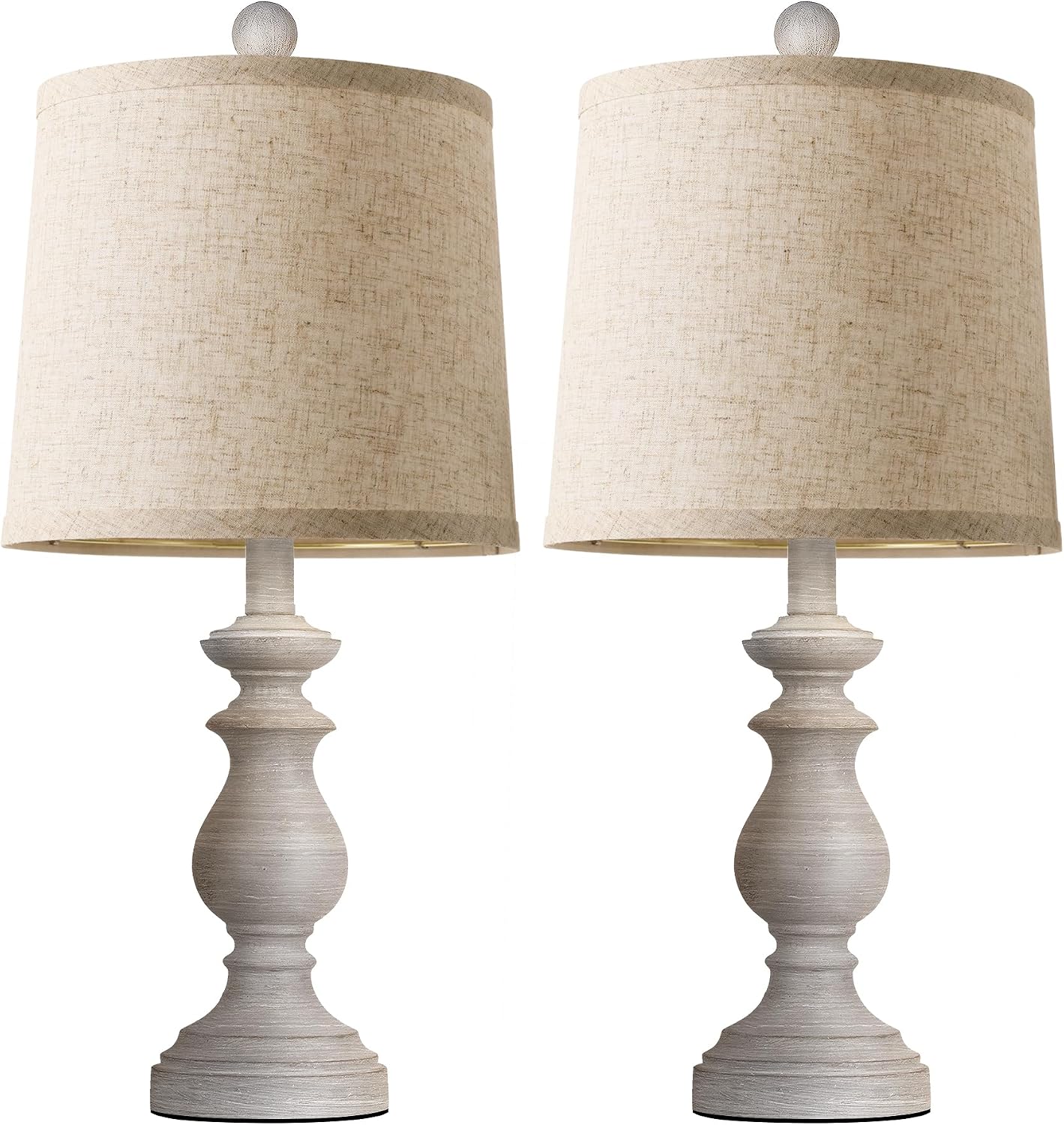 2-Pack 22-inch Traditional Country Farmhouse Style Table Lamp - Image 2